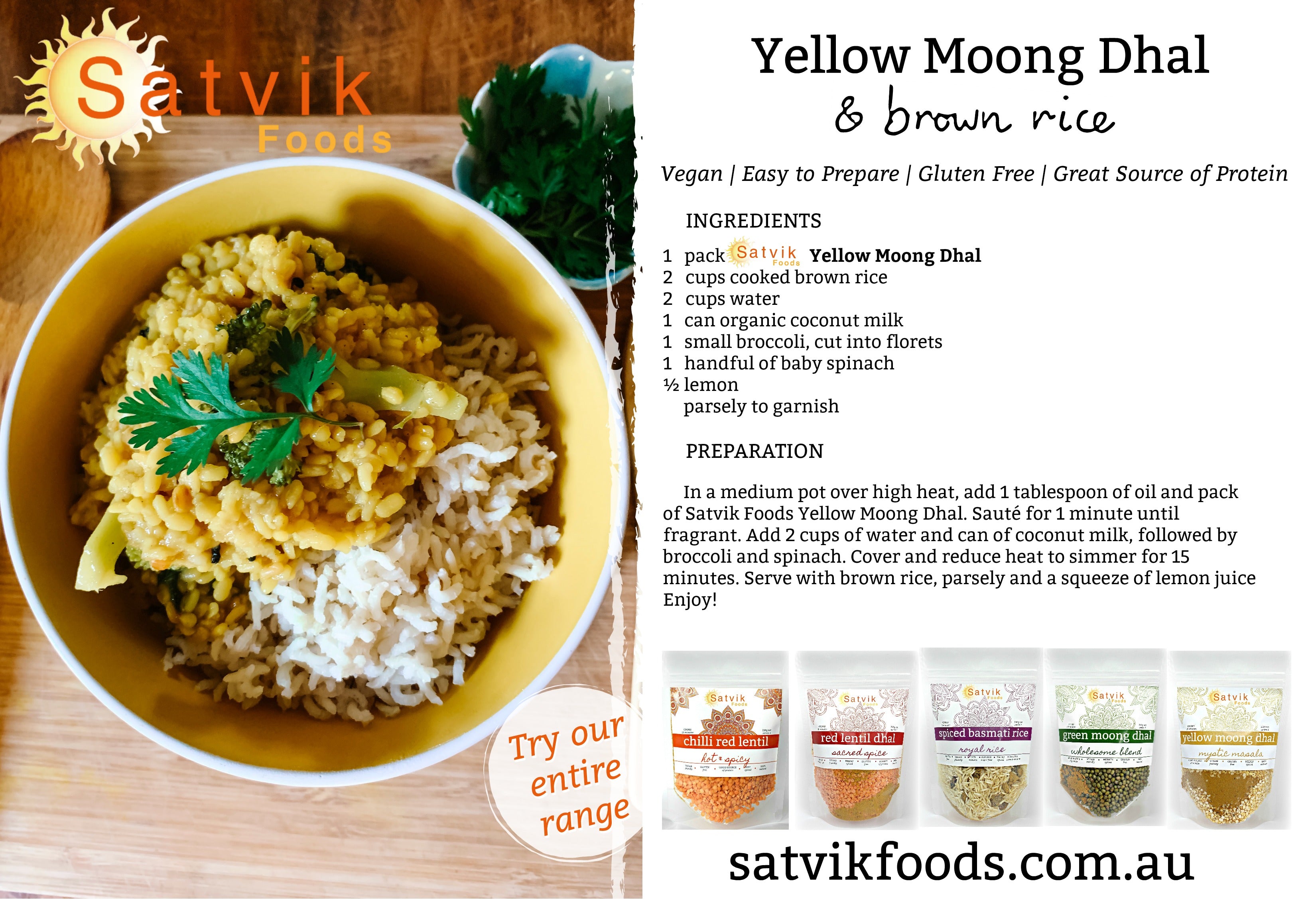 Yellow Moong Dhal & brown rice